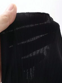 DAZY 简约罗纹波浪下摆女式短裤