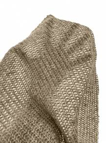 Calvaya Solid Wrap Hem Sweater,Long Sleeve Tops Knit Pullover Fall Winter Sweater - Camel - View 8