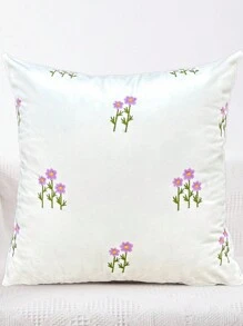1pc Embroidered Pillow Cover, 100% Polyester, Zipper Closure, No Filling, Suitable For Living Room, Bedroom And Dining Room Decor - Multicolor - View 8