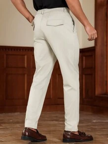 Manfinity Homme Pantaloni casual da uomo con gamba affusolata a colore unito
