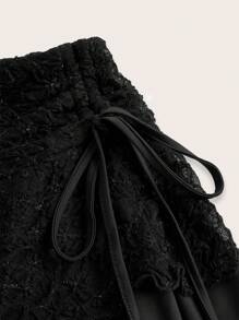 SHEIN ICON Plus Size Layered Ruffle Waist Skirt - Black - View 3