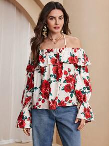 Chiquease Women's Casual Vacation Off Shoulder Top, Simple Fashion Casual Everyday - Apricot - View 4