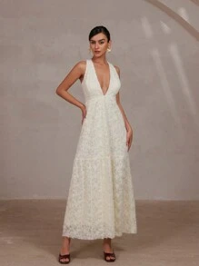 Aveloria Rosie Vestido mini ligero y elegante de estilo formal italiano con cuello decorado con rhinestones y escote calado, silueta evasé sin mangas, para mujeres en primavera