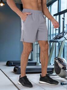 Gym Rark Herren einfarbige, schlichte und modische Lässig Sport Lauf- und Fitness Shorts, graue Shorts - Grau - Übersicht 6