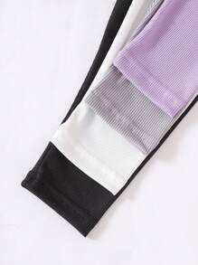 4 件套婴儿/女婴罗纹草莓字母刺绣松紧腰舒适休闲裤，适合居家和户外，春夏秋季 - 彩色 - 查看 5