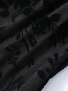 DAZY 大码女式保暖衬里高领紧身连衣裙派对女式返校节连衣裙 - 黑色 - 查看 9