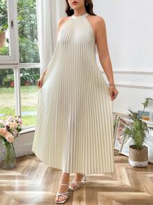 SHEIN Privé Plus Size Simple & Fashionable Casual Maxi Dress, Suitable For Everyday Wear,Graduation Dress - Apricot - View 5