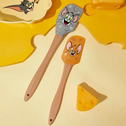 TOM & JERRY X SHEIN 2 cái/bộ thìa múc kem hình hoạt hình