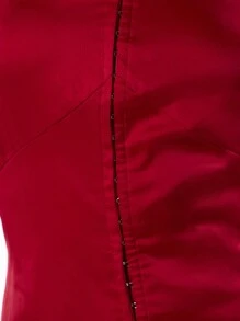 MUSERA Satin Halterneck Hook & Eye Midi Dress Sexy Cute Spring Summer Party Going Out Vacation - Red - View 6