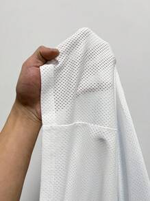 Flirla Camiseta deportiva casual con estampado de dígitos grandes, en estilo Y2K