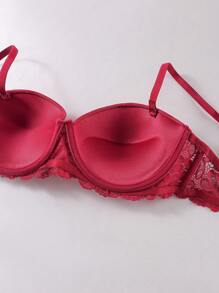 3pcs/Set Women Solid Color Contrast Lace Fashion Bra Sets - Multicolor - View 7