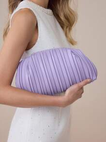 MOTF PREMIUM FASHION PARTY VERSATILE PLISSE CLUTCH BAG - Mauve Purple - View 5