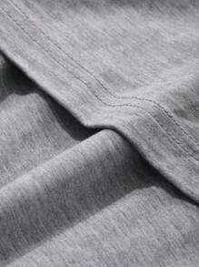 DAZY 2pcs Women Short Sleeve Solid Color Comfortable Pajama Set - Grey - View 7