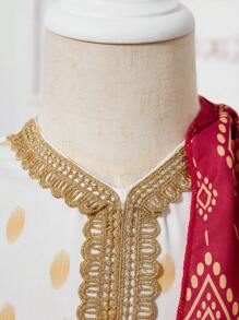 女宝宝简约时尚休闲短袖日常连衣裙 - 彩色 - 查看 5