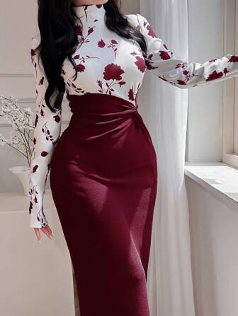 Feyla Elegant Slim-Fit Women Long Dress, Minimalist & Fashionable For Casual Daily Wear Long Evening Dresses