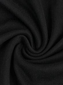 Girlism 青少年女孩 2 件套休闲灰色褶皱长袖修身针织上衣和喇叭裤套装，适合居家和户外、旅行装机场 - 黑色 - 查看 3