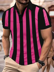 Manfinity Dauomo 男士休闲短袖 Polo 衫，简约时尚，适合日常穿着 - 彩色 - 查看 1