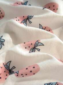 Vintaside Kids Bộ đồ hai mảnh dễ thương dành cho bé gái này có họa tiết dâu tây đáng yêu trên áo và sự kết hợp hoàn hảo giữa màu hồng và trắng tạo nên vẻ tươi mới. - Bụi hồng - Xem 8