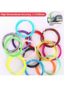 Długopis do drukowania 3D, dedykowany filament Pla 100 m, 20 kolorów * 5 m, odpowiedni do długopisów do drukowania 3D w wysokiej temperaturze o średnicy 1,75 mm, powrót do szkoły - Wielokolorowe - Zobacz 5