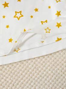 Robe d'été deux pièces avec col rond et manches courtes, style casual, avec imprimé croissant de lune du Ramadan et lanterne, pour jeune fille - Blanc - Voir 6