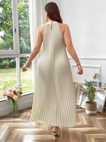 SHEIN Privé Plus Size Simple & Fashionable Casual Maxi Dress, Suitable For Everyday Wear,Graduation Dress - Apricot - View 3