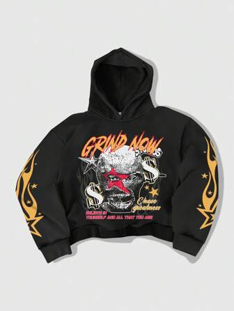 Street Life sweat-shirt à capuche casual à imprimé graphique pour hommes, pull over minimaliste à manches longues pour le port quotidien