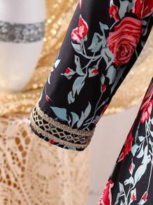 Young Girl Solid Color V-Neck Long Sleeve Simple Casual Dress - Yellow - View 7