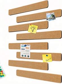 5 piezas de tiras de fieltro de 33 cm de largo con chinches, sin necesidad de perforar, tiras autoadhesivas para tablero de anuncios, usadas para tablero de fieltro de pared para pegar notas, decoración del hogar, recordatorios de estudio, regalos de cumpleaños - Marrón - Ver 4