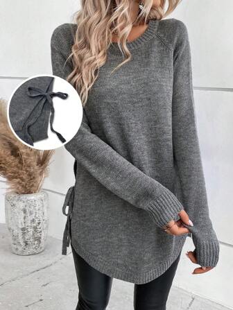 EMERY ROSE Pull manches raglan à nœud