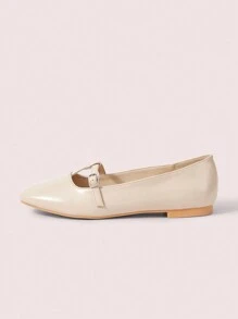 CUCCOO DOLLMOD Women's Adjustable Buckle Design Cute Flats - Apricot - View 6