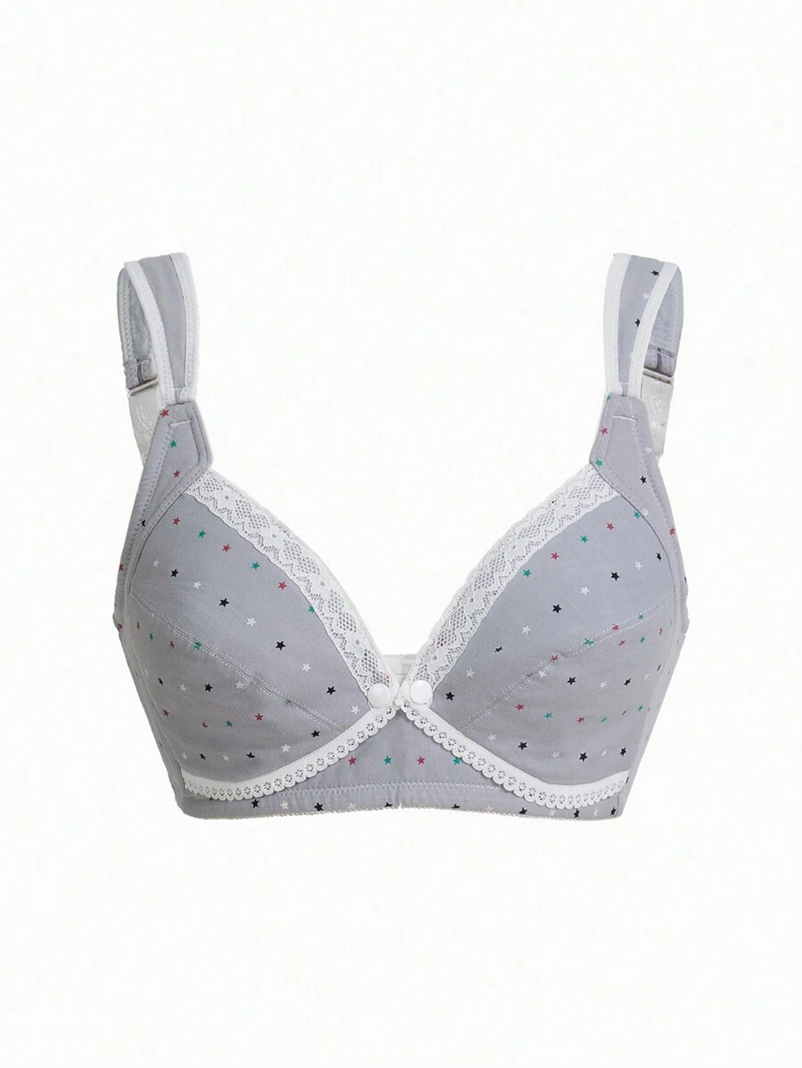 BloomMama 1pc Women Regular Size Nursing Brassiere, Casual & Fashionable For Daily Wear - Grey - View 1