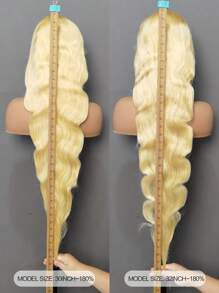 5x5身體波浪式蕾絲前置假髮，20-32英寸長613金髮身體波浪式蕾絲前置假髮，適用於女性，100％未經處理的天然人髮假髮 - S613 - 查看 7