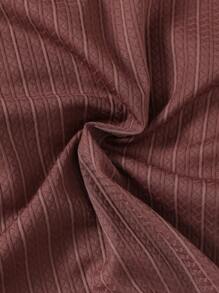 2 件套休闲竖条纹连体衬衫和短裤套装适合户外活动 - 彩色 - 查看 6