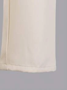 SHEIN 青少年男孩绅士三件套：双排扣背心 + 长裤 + 无领正装西装，适合生日派对、舞会、婚礼、洗礼、 1 岁生日 - 杏色 - 查看 3