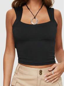 SHEIN EZwear Women's Backless Strap Tank Top, Minimalist Fashion Casual Everyday