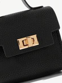 SHEIN SXY Llavero mini con soporte, monedero, bolsa para auriculares - Negro - Ver 4