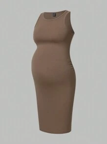 Modmama 孕妇圆领休闲吊带连衣裙孕妇装 - 彩色 - 查看 9