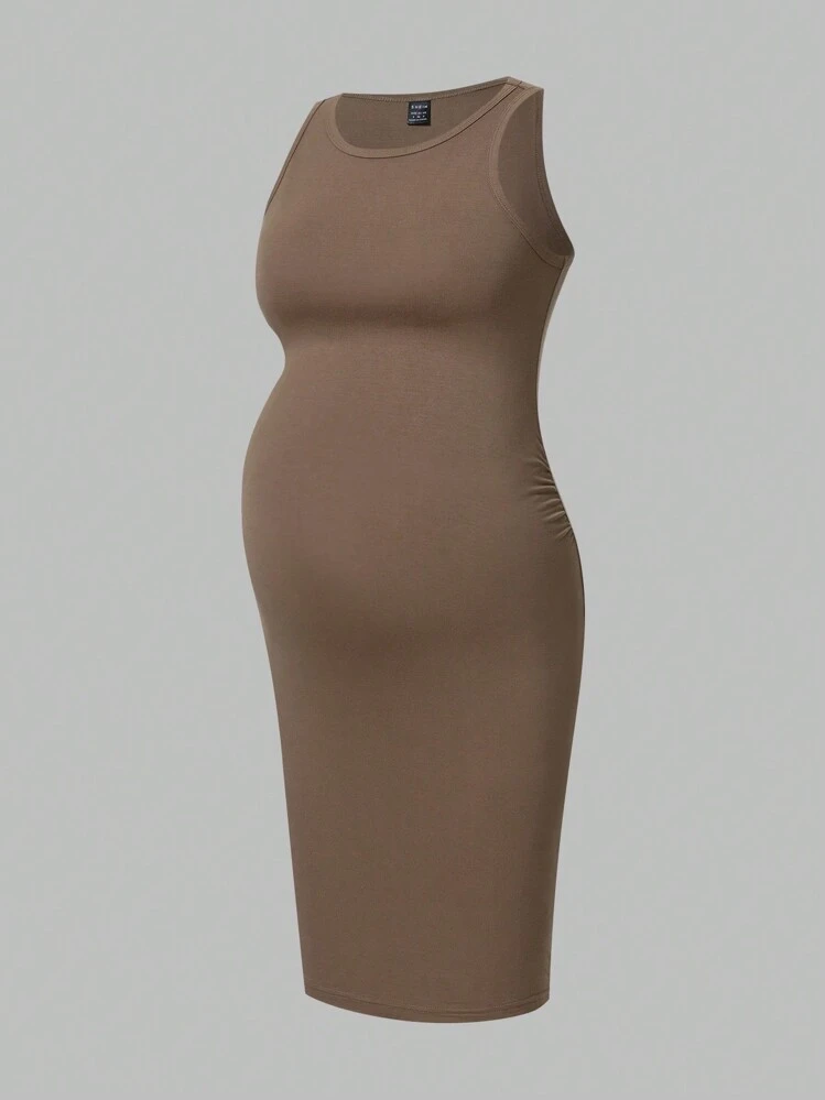 SHEIN Modmama Terhes nők kerek nyakú alkalmi cami ruha kismama ruha - Sokszínű - View 9