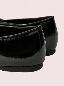 CUCCOO DOLLMOD Women's Casual Mary Jane Flats, Comfortable Versatile Square Toe Slip-On Commuter Shoes - Black - View 7