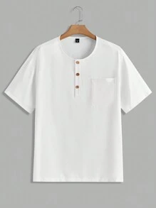 Manfinity RelaxMax Men's Casual Simple Fashion Shirt And Pants Set, Everyday Wear