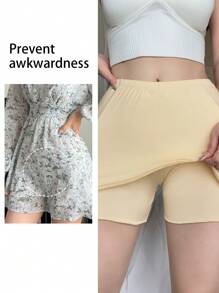 DAZY Triangle Anti-Embarrassment Seamless Shorts - Beige - View 1
