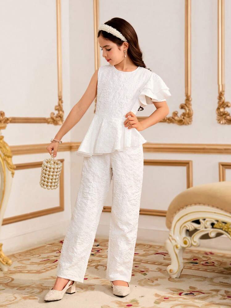 جمبسوت قفزة بدون أكمام عنق دائري غير متماثل بتفصيل التفريق للفتيات المراهقات الكاجوال - أبيض - مشاهدة 4