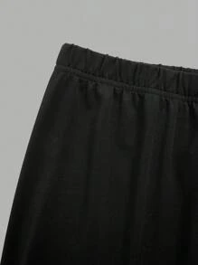 Teen Girls Autumn/Winter New Casual Street Fashion Rapper Street Dance Lip Teeth Decor Hoodie And Riding Pants 2 Pieces Set - White - View 5