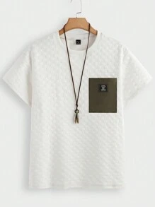 Manfinity RelaxMax 男式撞色口袋短袖 T 恤和裤子套装