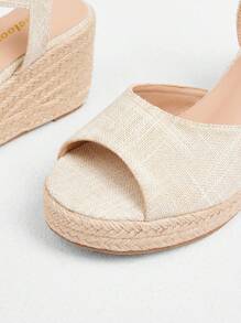 Styleloop Fashion Women Wedge Platform Rope Sandals, Suitable For Spring/Summer Vacation & Outdoor Daily Wear - Apricot - View 3