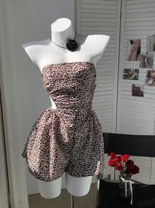 Comfortcana 豹紋無背女式無肩無袖連體褲 - 彩色 - 查看 3