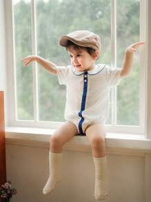 Souflis Souflis Infant Baby Boys' Fashionable Short Sleeve Bodysuit, Summer