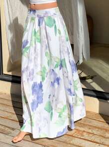 DAZY Women's Elegant Floral Print Long Skirt Summer - Multicolor - View 3