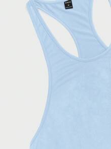 Manfinity Homme Top imprimé tricoté, décontracté et élégant pour le port quotidien - Bleu azur - Voir 4