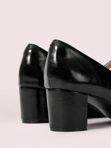 CUCCOO DOLLMOD Women's Fashion Black Chunky Heel Mary Jane Round Toe Ankle Strap Shoes - Black - View 8